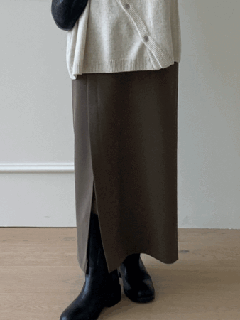 seared slits long skirt (4color) 블랙S, 차콜S 당일발송