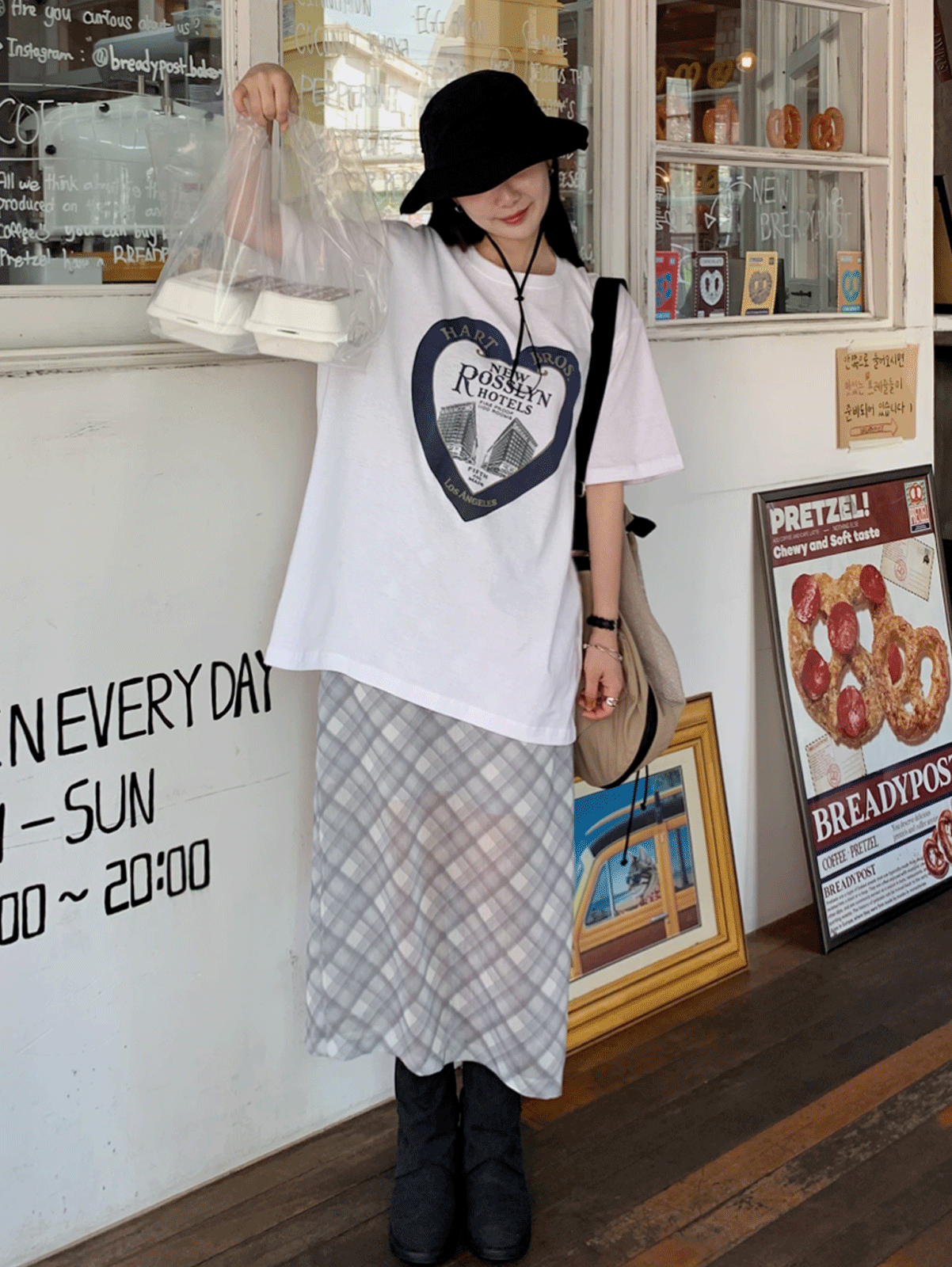 rosemary check skirt (2color) 연핑크 당일발송